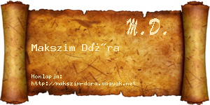 Makszim Dóra névjegykártya