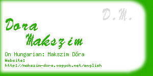 dora makszim business card